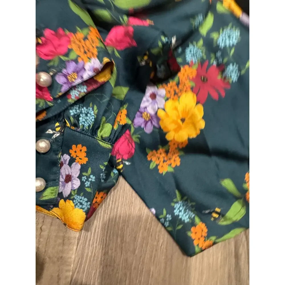 NWT BAACAL x Maxey Greene Floral Wrap Maxi Dress Plus Size 2 Sustainable Boho - Picture 9 of 14